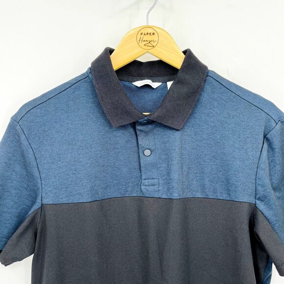 Calvin Klein Colorblocked Polo shirt Navy Combo, Size Small, Collar Snap close - Picture 4 of 9